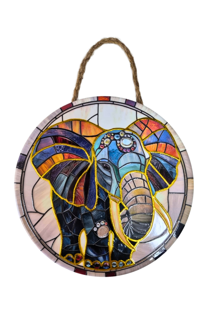 Mandala porcelana elefante 8