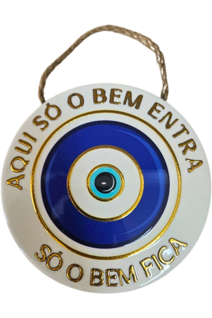 Mandala olho grego porcelana com dizer 5