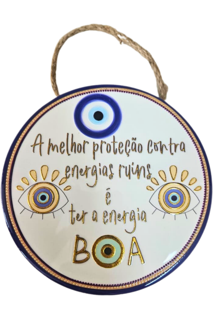 Mandala olho grego porcelana com dizer 9