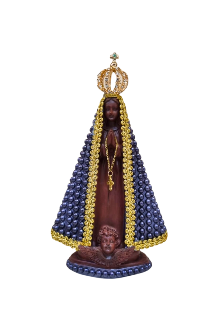 Nossa senhora aparecida perolada 20cm 1