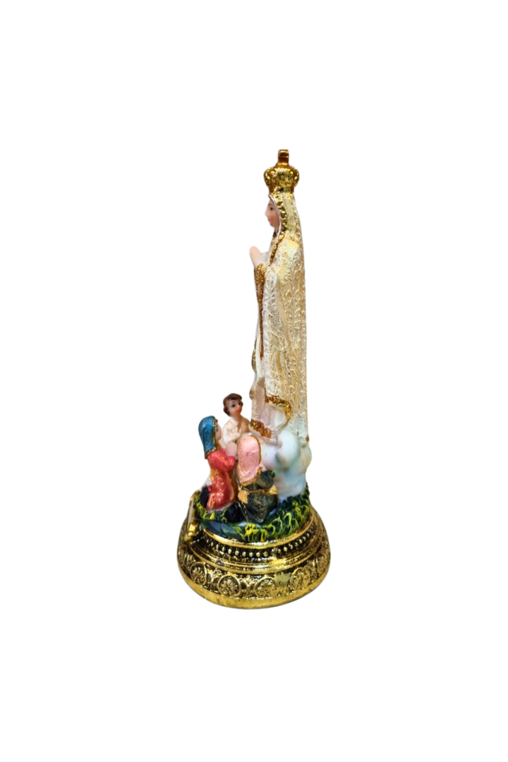 Nossa senhora de fatima com pastores 15cm 2