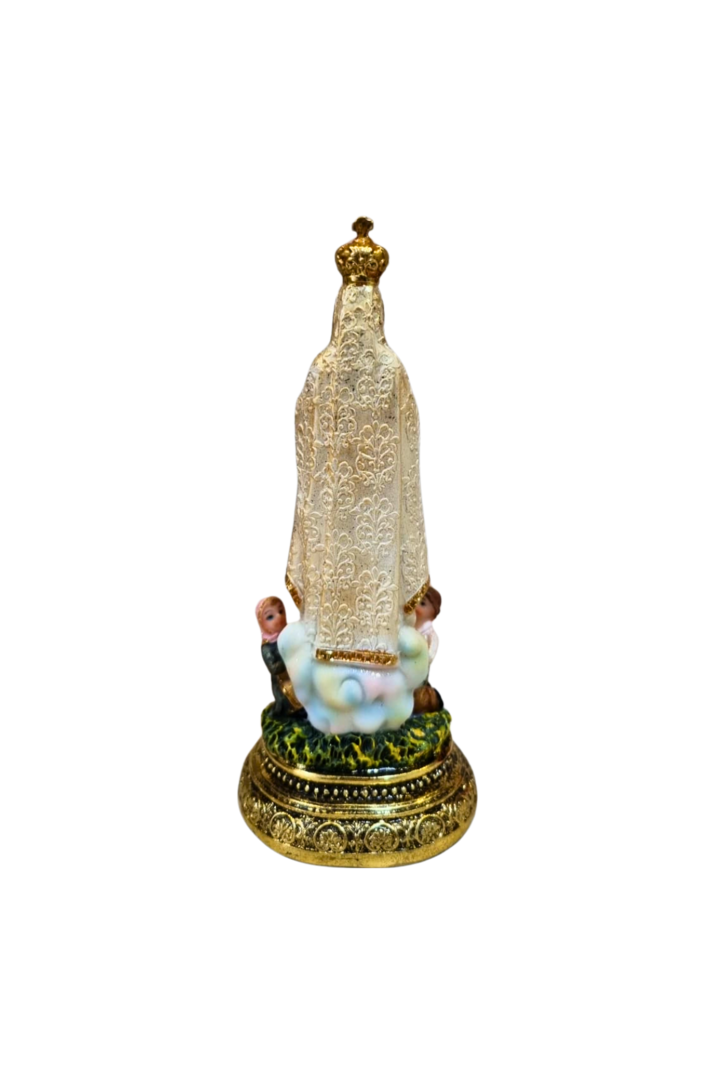 Nossa senhora de fatima com pastores 15cm 3
