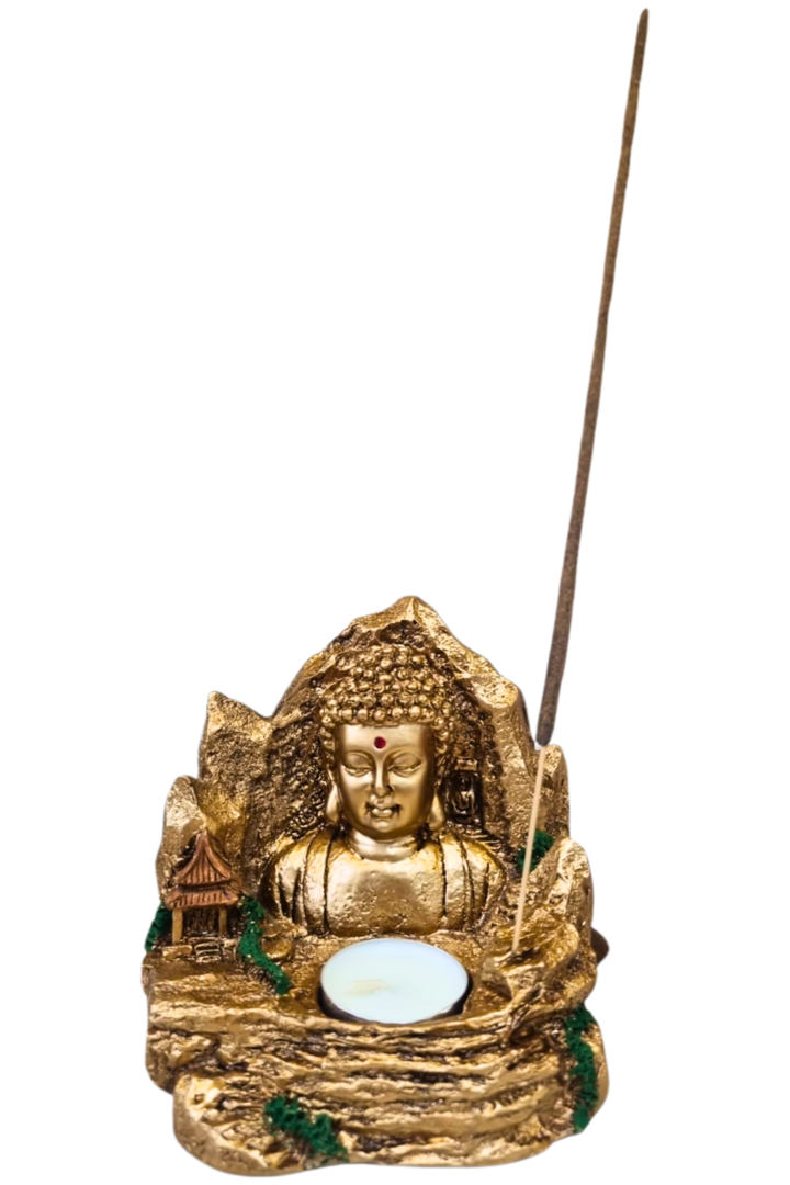 Incensario porta vela buda 4