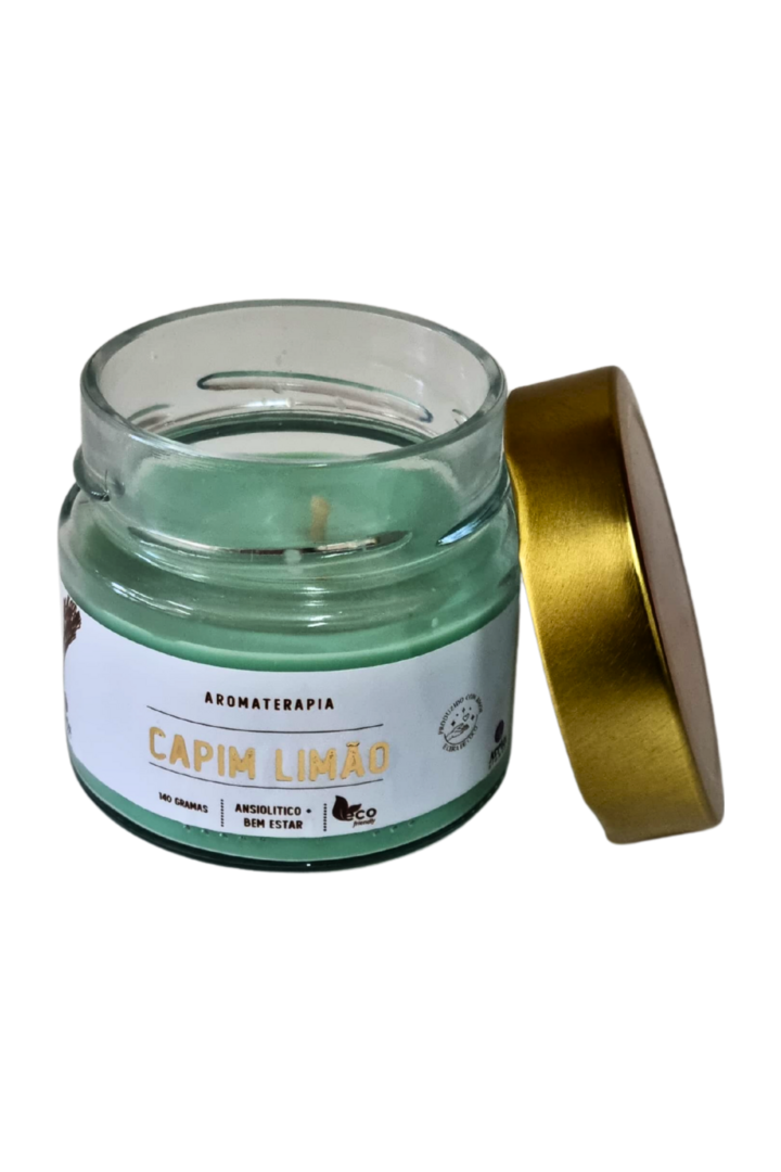 Vela perfumada pote de vidro capim limao 1