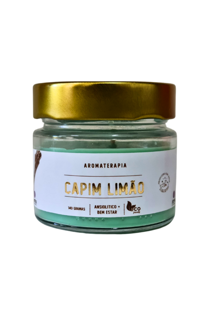 Vela perfumada pote de vidro capim limao 2