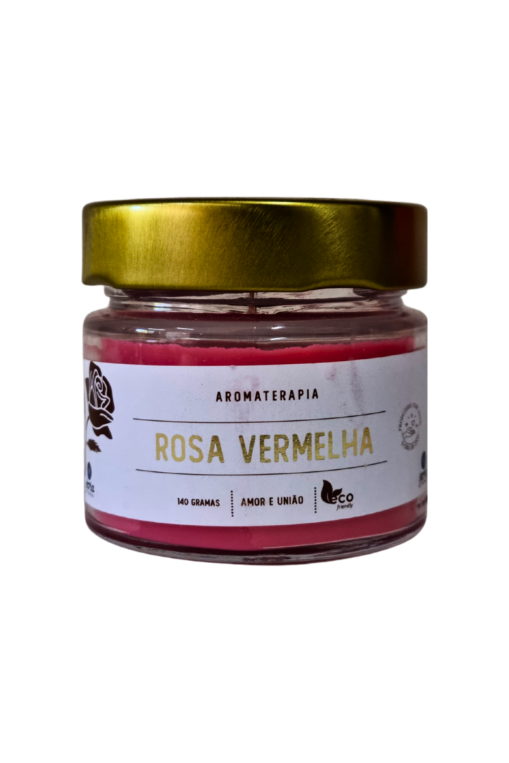 Vela perfumada pote de vidro rosa vermelha 2