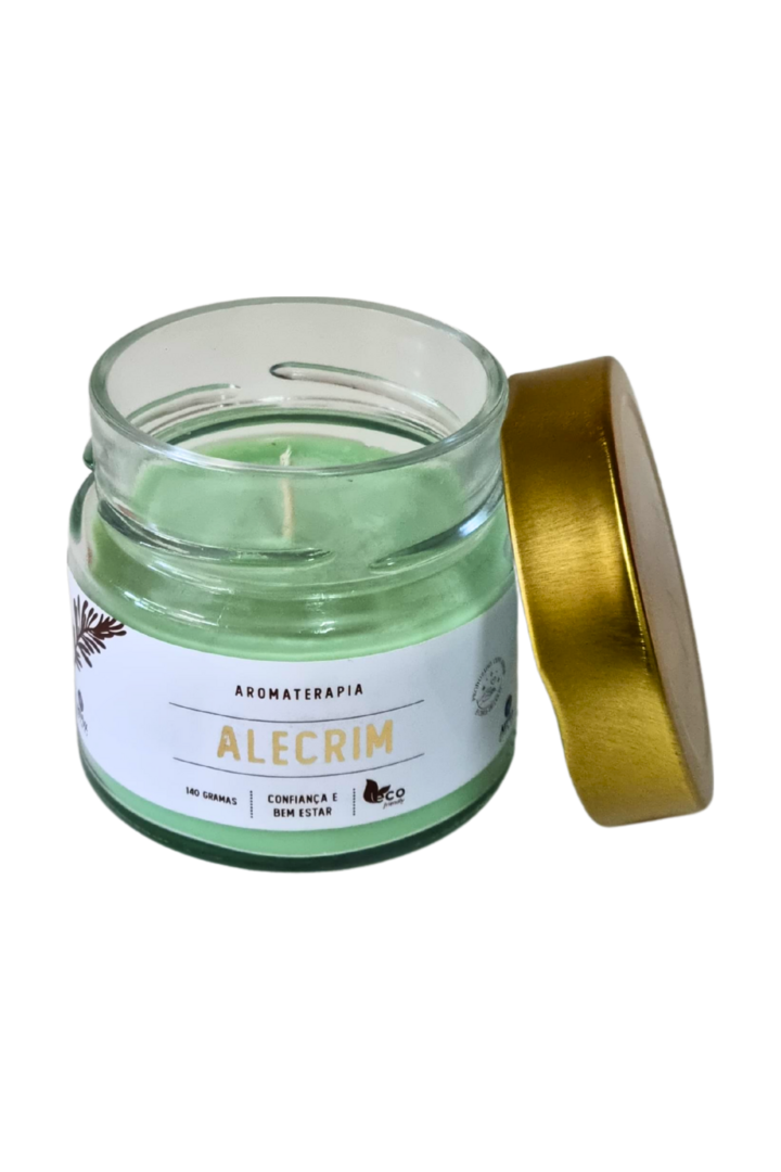 Vela perfumada pote de vidro alecrim 1