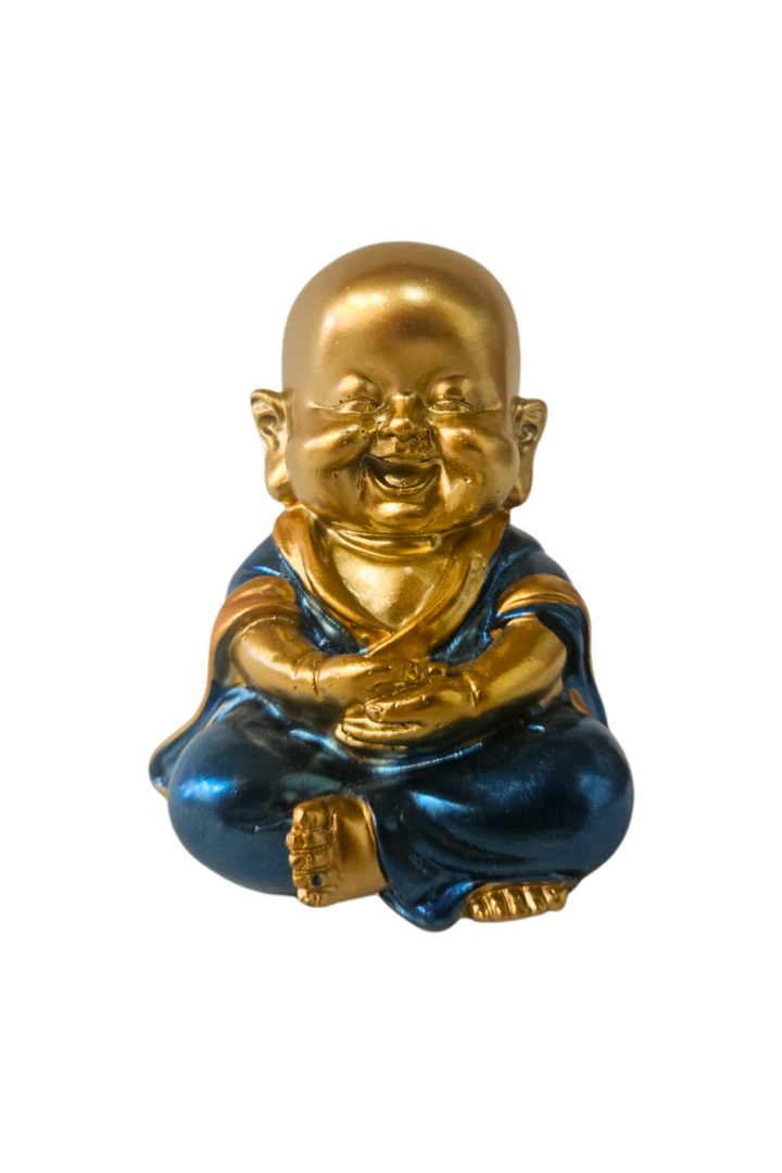 Monge dourado roupa azul 1