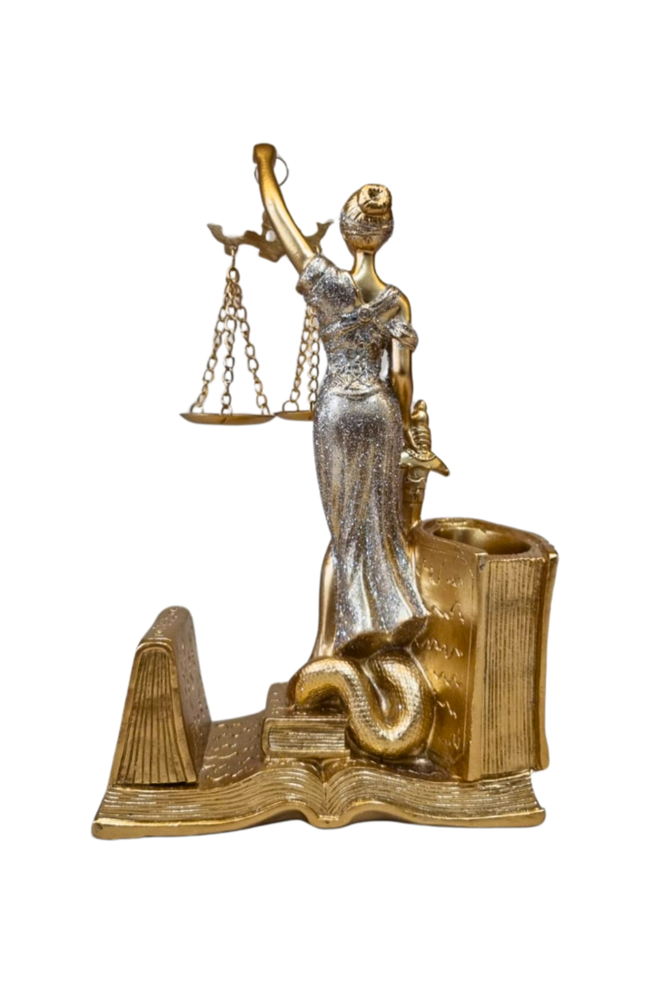 Dama da justica porta caneta 3