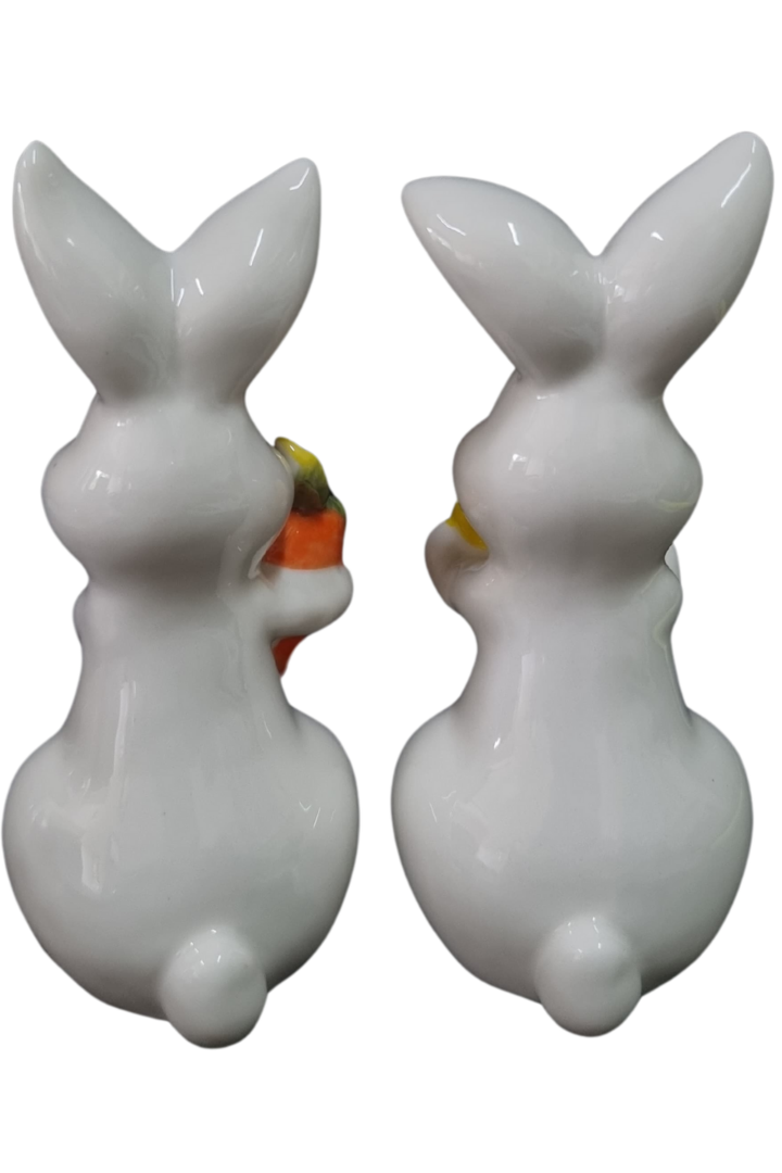 Casal coelhos white porcelana 4