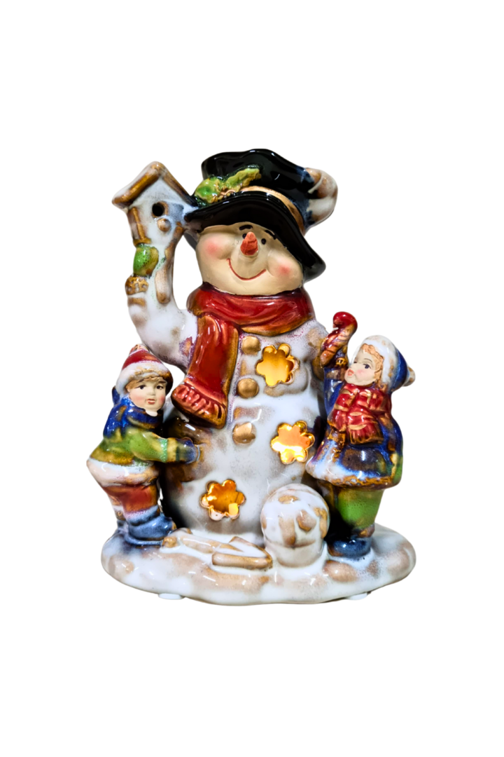 Boneco de neve porcelana c luz 1