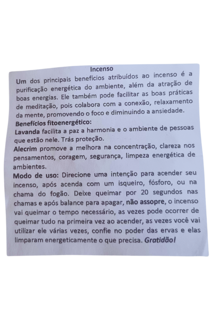 Incenso bastao de ervas artesanal alecrim e lavanda 3